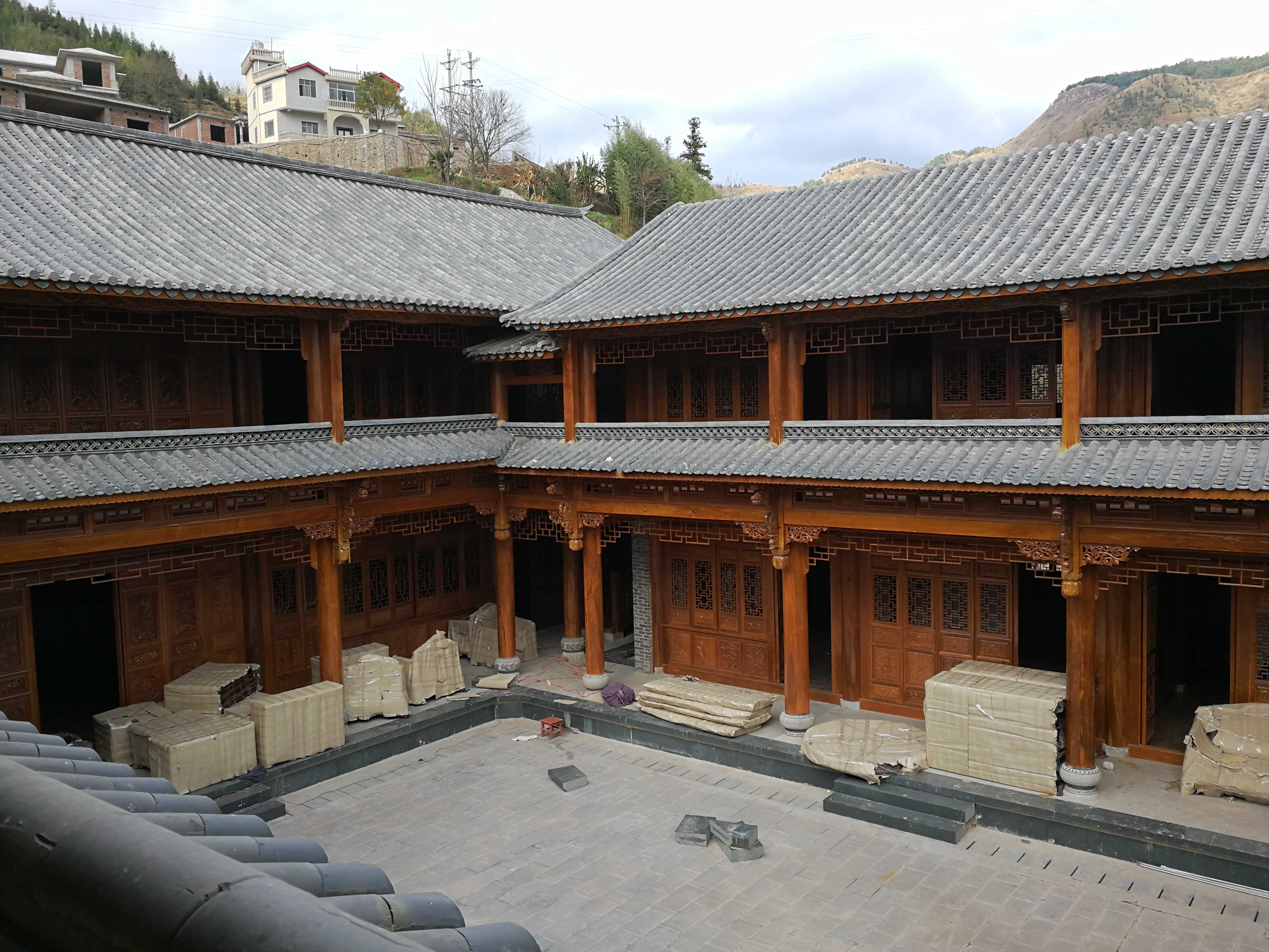 曲靖富源柚木四合院-云南建川古建園林工程